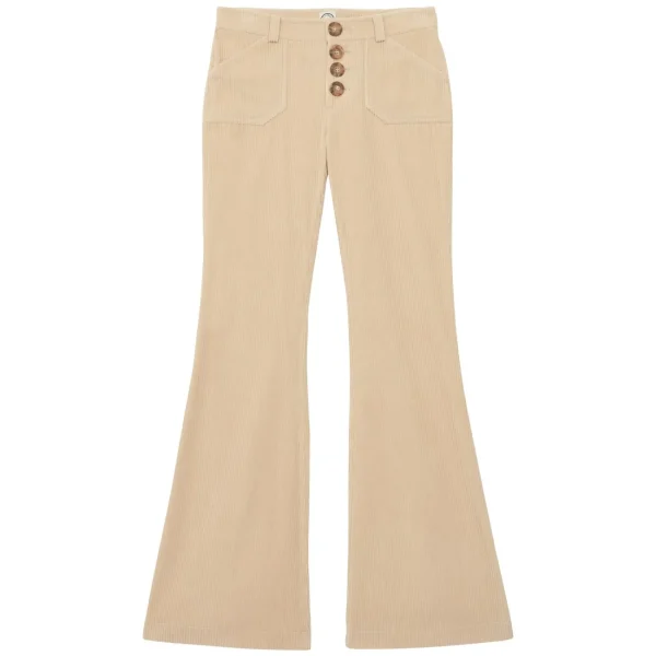 Sale Ines de la Fressange Paris Charlotte pants in cream grosgrain velvet