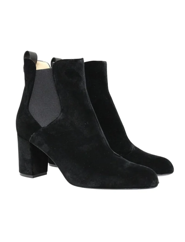 Cheap Ines de la Fressange Paris Chelsea boots with heel, black velvet