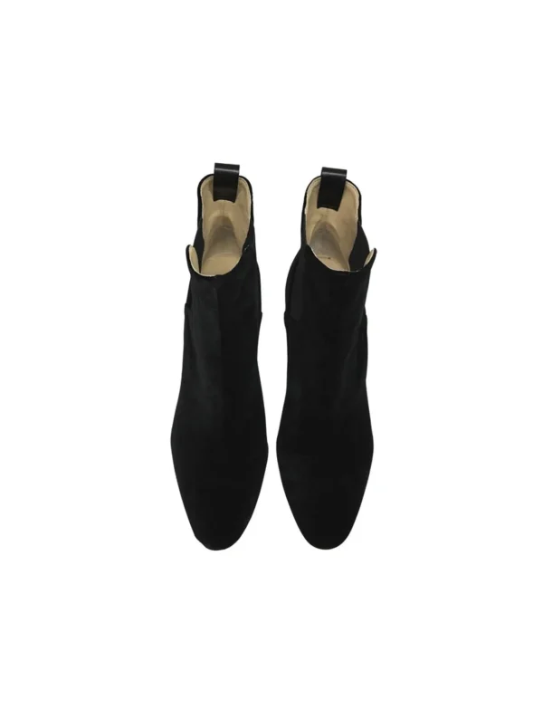 Cheap Ines de la Fressange Paris Chelsea boots with heel, black velvet