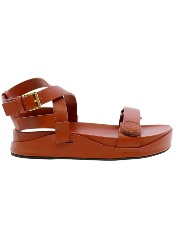 Fashion Ines de la Fressange Paris Cognac platform sandal