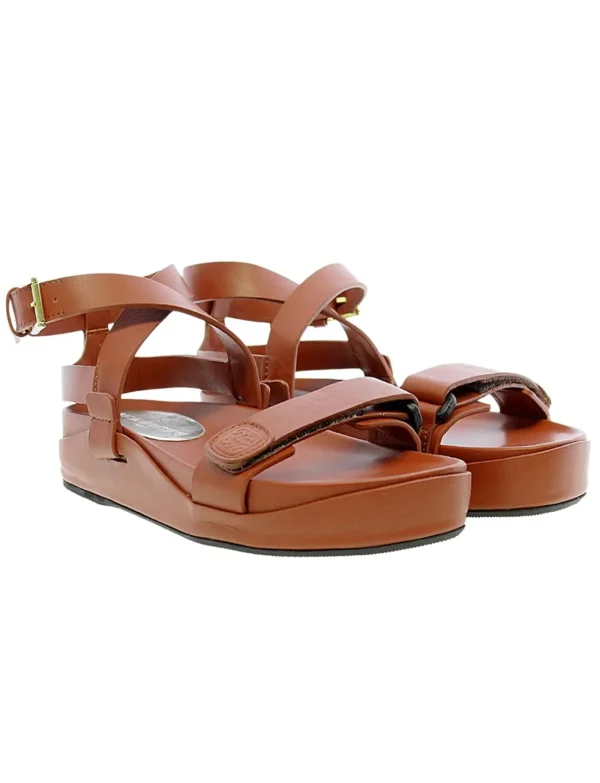 Fashion Ines de la Fressange Paris Cognac platform sandal