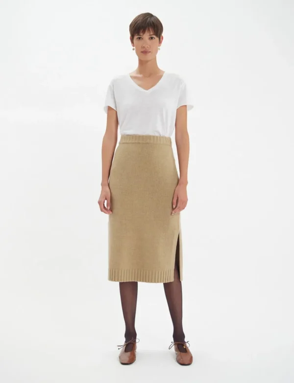 Cheap Ines de la Fressange Paris Damia skirt responsible wool camel