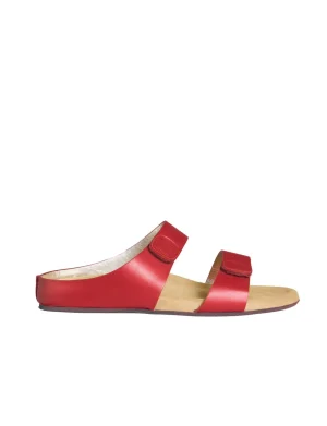 Fashion Ines de la Fressange Paris Delia red leather mules