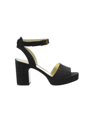 Shop Ines de la Fressange Paris Denim platform sandal