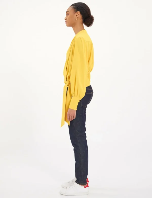 Flash Sale Ines de la Fressange Paris Elena yellow crepe blouse