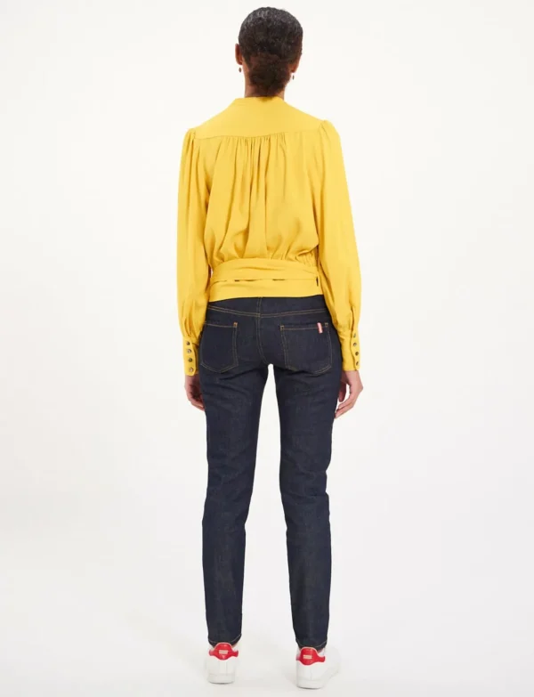 Flash Sale Ines de la Fressange Paris Elena yellow crepe blouse