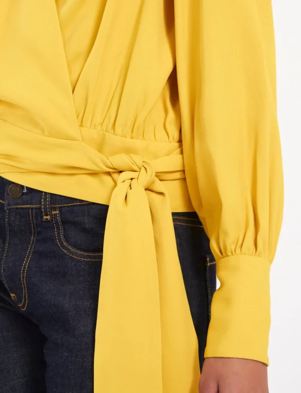 Flash Sale Ines de la Fressange Paris Elena yellow crepe blouse