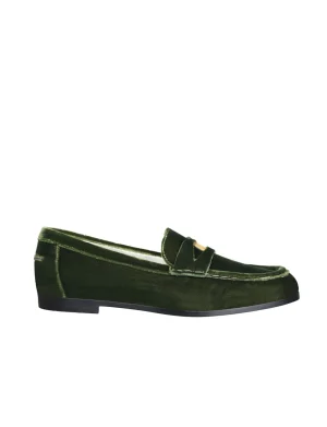 Cheap Ines de la Fressange Paris Elvire green leather loafer