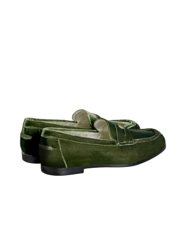 Cheap Ines de la Fressange Paris Elvire green leather loafer