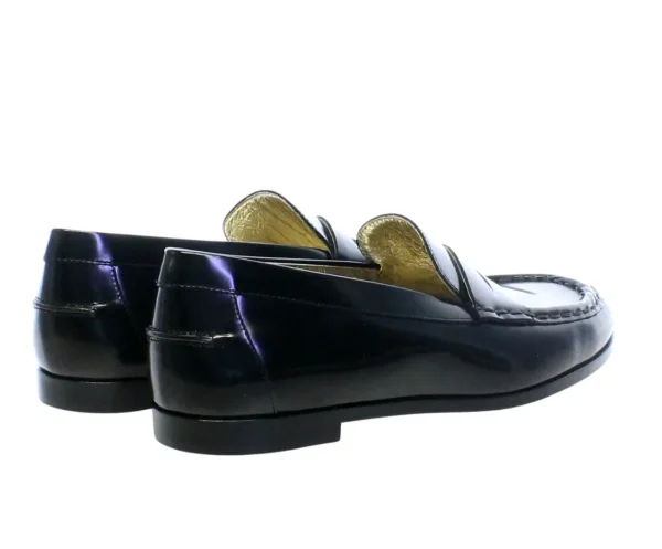 New Ines de la Fressange Paris Elvire moccasin in black glacé leather