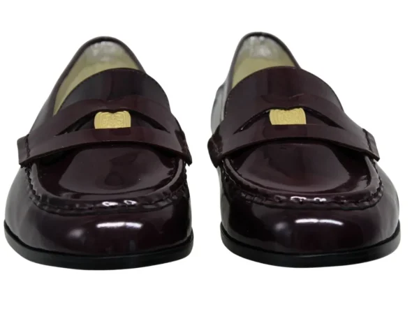 New Ines de la Fressange Paris Elvire moccasin in smooth burgundy leather