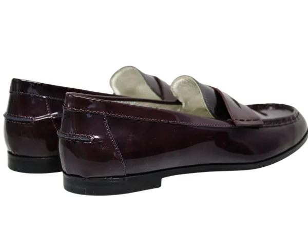 New Ines de la Fressange Paris Elvire moccasin in smooth burgundy leather