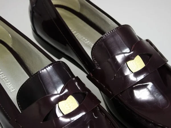 New Ines de la Fressange Paris Elvire moccasin in smooth burgundy leather