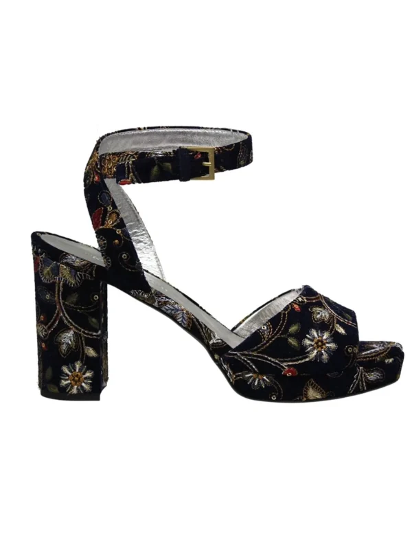 New Ines de la Fressange Paris Embroidered platform sandals