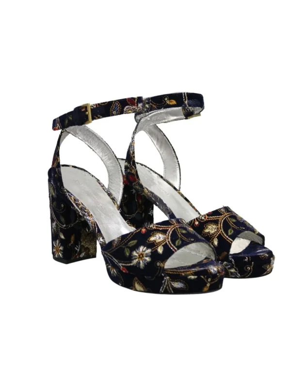 New Ines de la Fressange Paris Embroidered platform sandals