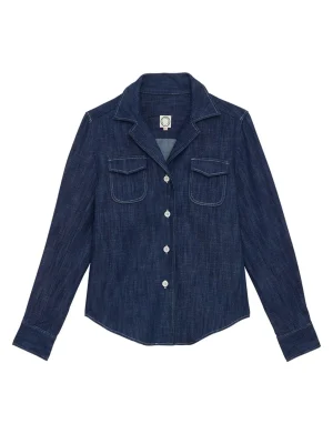 Hot Ines de la Fressange Paris Evana blue denim shirt