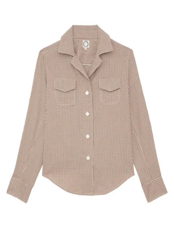 Hot Ines de la Fressange Paris Evana plaid shirt