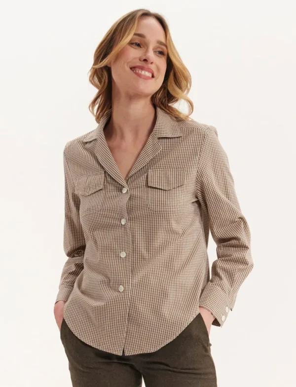 Hot Ines de la Fressange Paris Evana plaid shirt