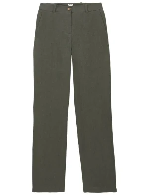 Hot Ines de la Fressange Paris Francisco pants in dark green linen