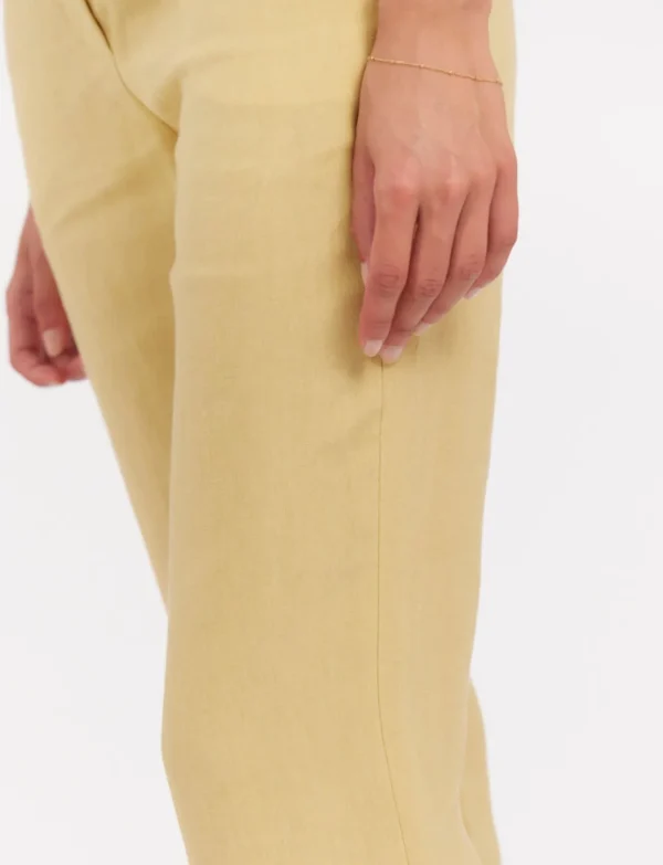 Best Sale Ines de la Fressange Paris Francisco pants in lemon linen