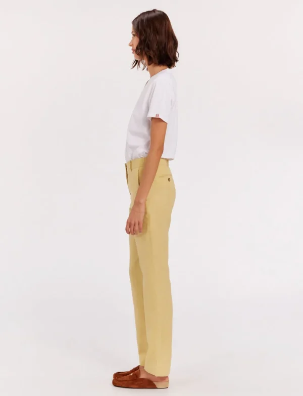 Best Sale Ines de la Fressange Paris Francisco pants in lemon linen