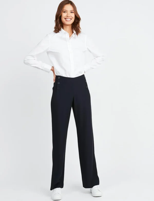 Fashion Ines de la Fressange Paris Gabriel navy blue pants