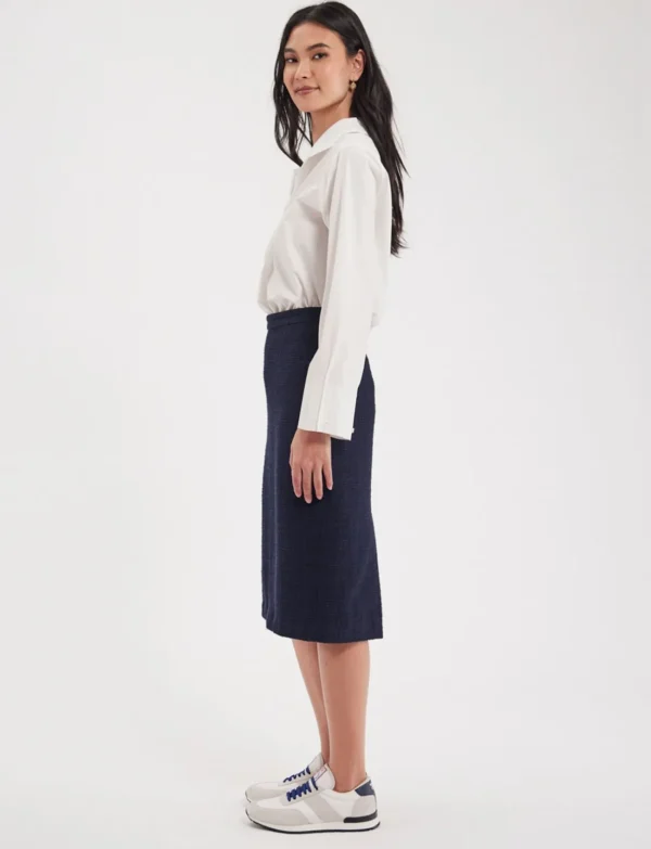 Shop Ines de la Fressange Paris Gabriela Navy skirt