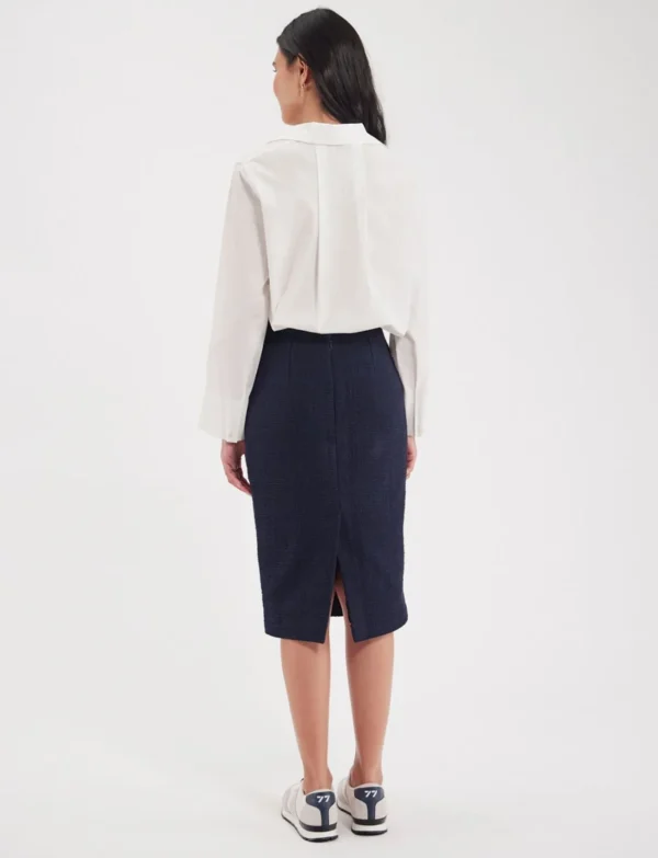 Shop Ines de la Fressange Paris Gabriela Navy skirt