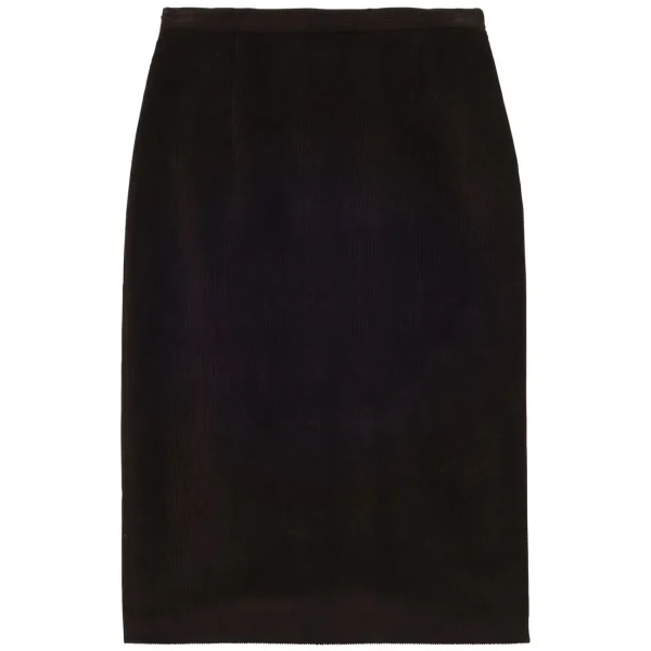 Fashion Ines de la Fressange Paris Gabriela skirt in brown milleraie velvet