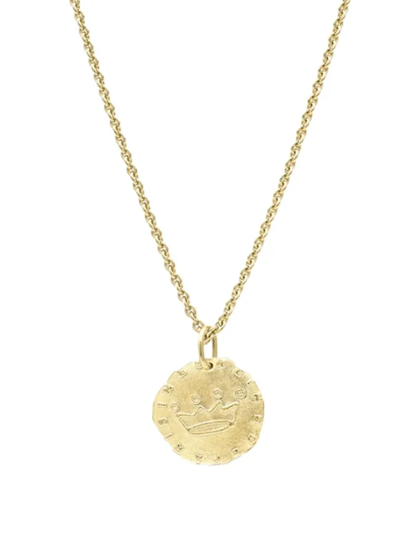 Discount Ines de la Fressange Paris Gold-plated Lutetia pendant with crown motif