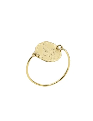 Outlet Ines de la Fressange Paris Gold-plated Lutetia ring with lily motif