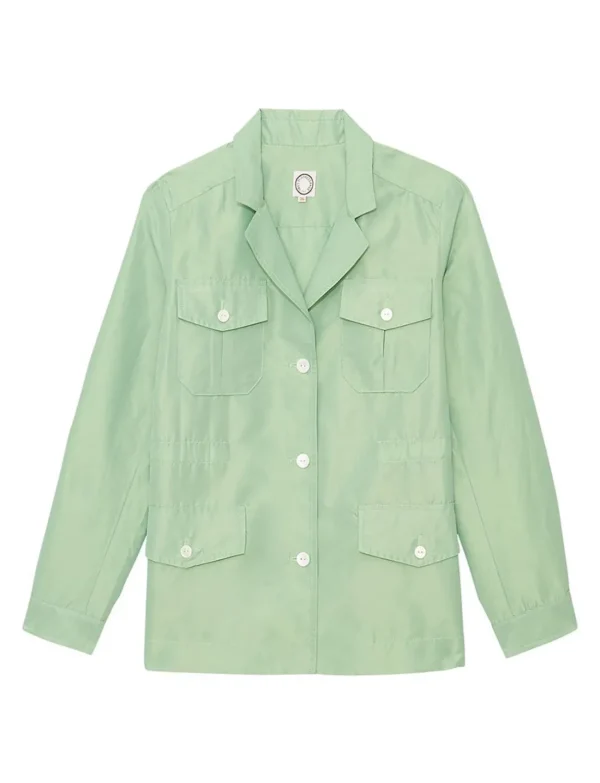 Hot Ines de la Fressange Paris Green Flipper Jacket