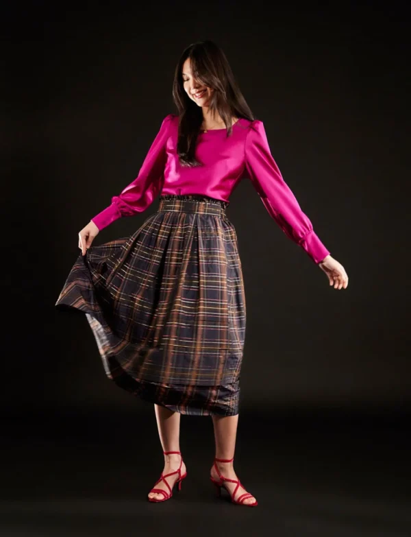 Flash Sale Ines de la Fressange Paris Héloïse plaid skirt