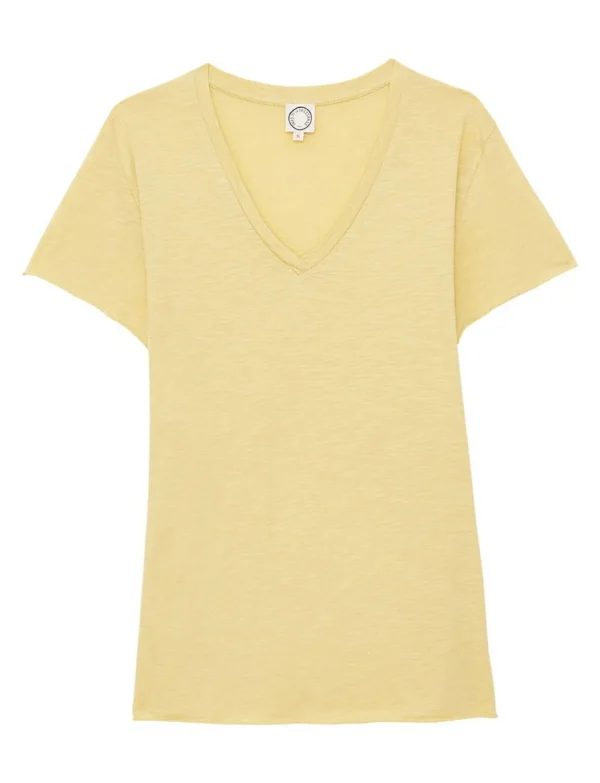 Shop Ines de la Fressange Paris Katalina V-neck tee shirt lemon