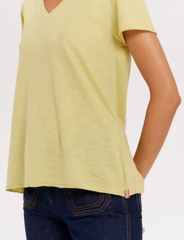 Shop Ines de la Fressange Paris Katalina V-neck tee shirt lemon