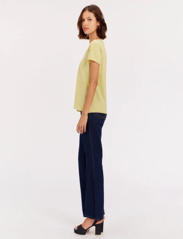 Shop Ines de la Fressange Paris Katalina V-neck tee shirt lemon