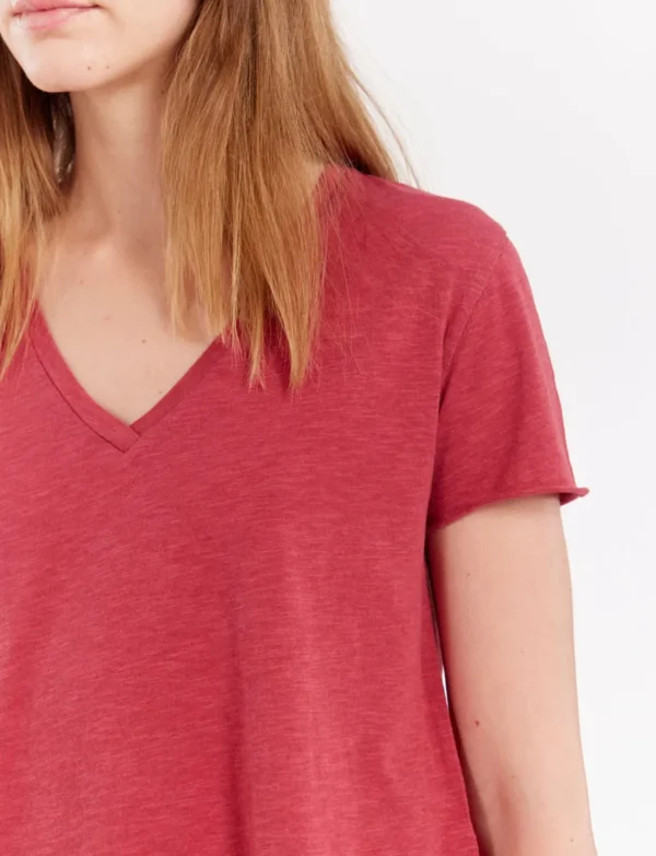 Online Ines de la Fressange Paris Katalina V-neck T-shirt Raspberry