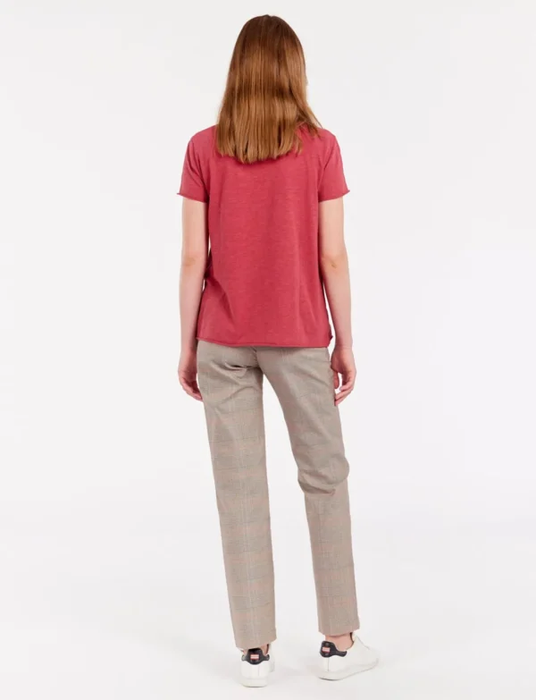 Online Ines de la Fressange Paris Katalina V-neck T-shirt Raspberry