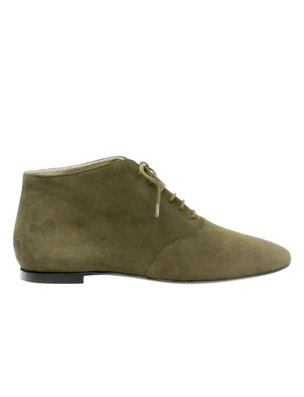 Flash Sale Ines de la Fressange Paris Khaki Suede Richelieu