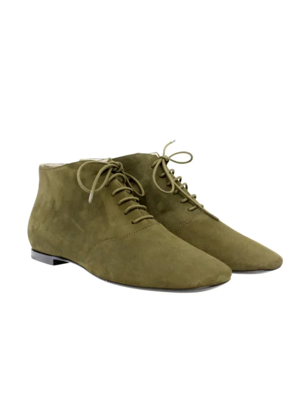 Flash Sale Ines de la Fressange Paris Khaki Suede Richelieu