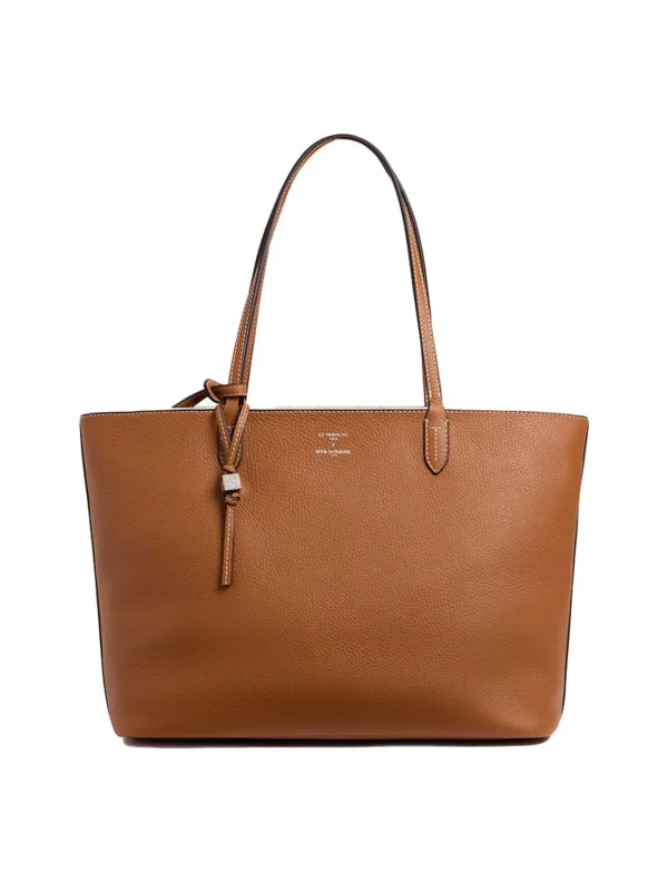 Clearance Ines de la Fressange Paris Large camel tote bag Ines x Le Tanneur