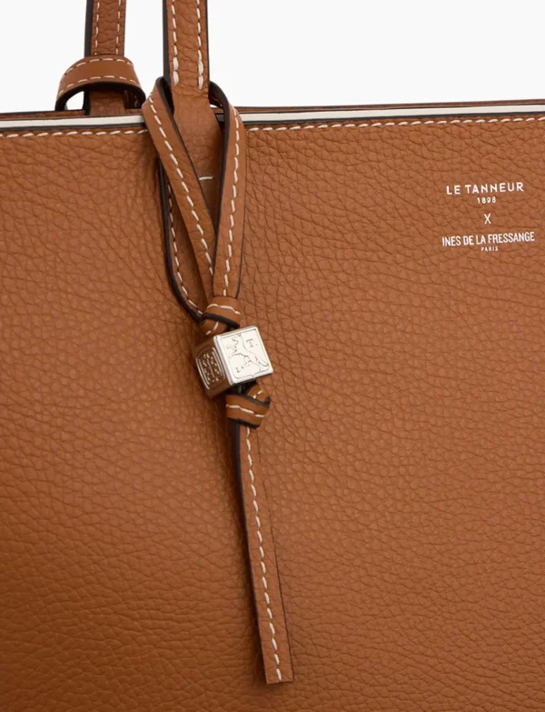 Clearance Ines de la Fressange Paris Large camel tote bag Ines x Le Tanneur