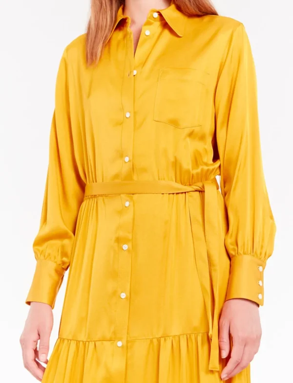 Clearance Ines de la Fressange Paris Lena long dress with buttercup flounce