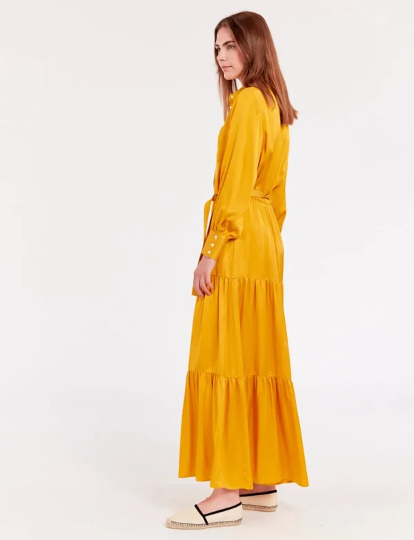 Clearance Ines de la Fressange Paris Lena long dress with buttercup flounce