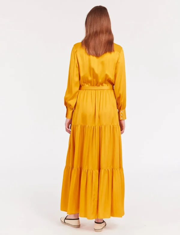 Clearance Ines de la Fressange Paris Lena long dress with buttercup flounce