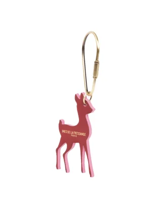 Hot Ines de la Fressange Paris Leon red leather key ring