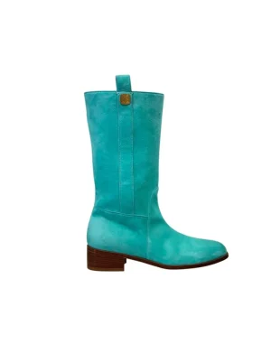 Discount Ines de la Fressange Paris Light blue boots with medal