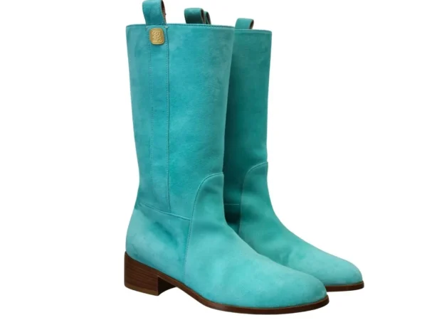 Discount Ines de la Fressange Paris Light blue boots with medal