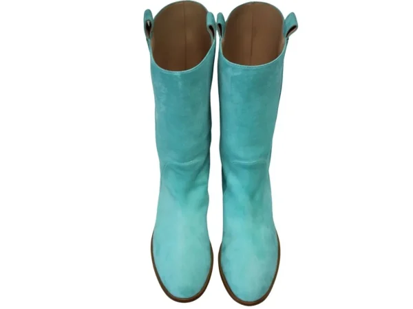 Discount Ines de la Fressange Paris Light blue boots with medal