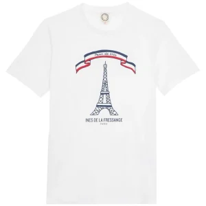 Best Ines de la Fressange Paris Limited edition T-shirt, summer 2024 in Paris, "Eiffel Tower" model